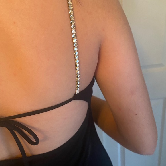 90s Vintage Prom or Formal Dress with Jewel Accents - Picture 5 of 7